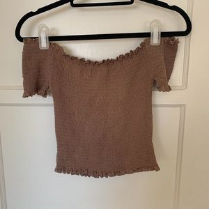 Hearts and Hips Brown Scrunched Top